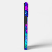 Abstracte turquoise en roze vlammen Case-Mate iPhone case (Achterkant / Rechts)