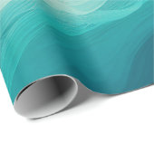Abstracte turquoise en witte golvende golven cadeaupapier (Rol Hoek)