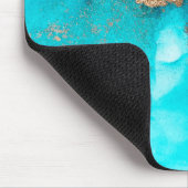 Abstracte turquoise gouden kunst muismat (Hoek)