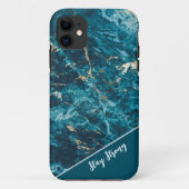 Abstracte turquoise-goudmarmer iPhone Case (Achterkant)