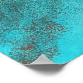 Abstracte Turquoise Green Gold Alcohol Ink Poster (Hoek)