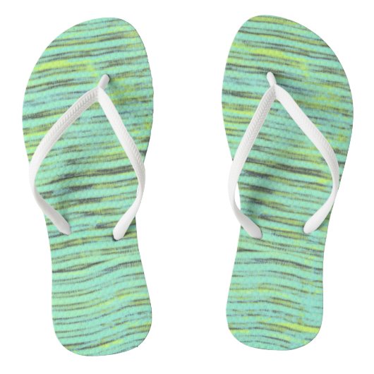 Abstracte turquoise groene golf teenslippers (Voetbed)