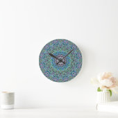 Abstracte Turquoise Mandala Ronde Klok (Huis)