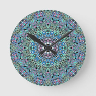 Abstracte Turquoise Mandala Ronde Klok