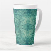 Abstracte turquoise oceaanspiegeling latte mok (Rechterhoek)