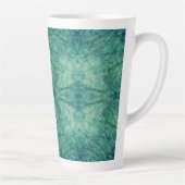 Abstracte turquoise oceaanspiegeling latte mok (Rechts)