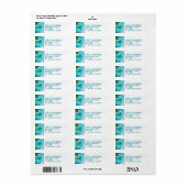 Abstracte Turquoise Ocean Blue & Seaweed Green Etiket (Full Sheet)