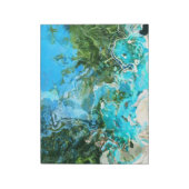 Abstracte Turquoise Ocean Blue & Seaweed Green Notitieblok (Linkerzijde)