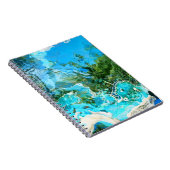 Abstracte Turquoise Ocean Blue & Seaweed Green Notitieboek (Rechterzijde)