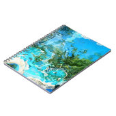 Abstracte Turquoise Ocean Blue & Seaweed Green Notitieboek (Linkerzijde)