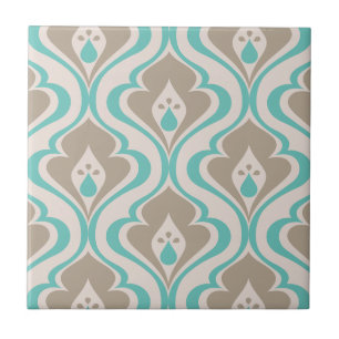 Abstracte Turquoise Taupe  Decoratieve DIY Tegeltje