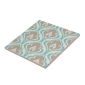 Abstracte Turquoise Taupe Decoratieve DIY Tegeltje (Zijkant)