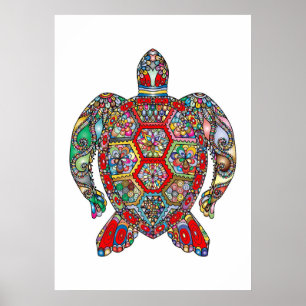 Abstracte Turtle Lover Poster