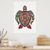 Abstracte Turtle Lover Poster (Keuken)