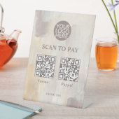 Abstracte twee manieren om scannbare QR-code te be Reclamebord Met Voetstuk (Insitu)