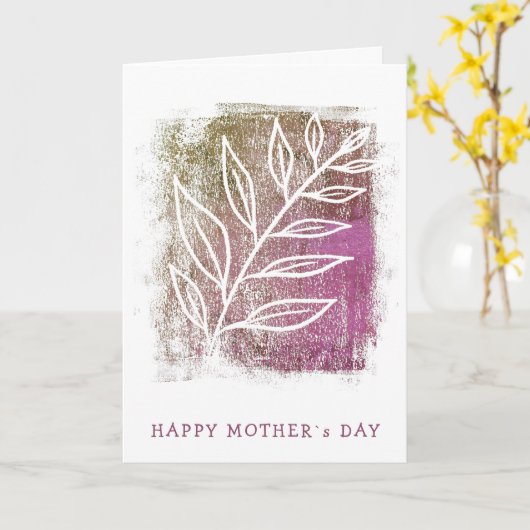 Abstracte Twig Art Drawing Happy Moederdag Kaart (Gele Bloem)