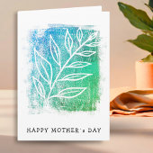 Abstracte Twig Art Tekening Groene Happy Mother`s Kaart