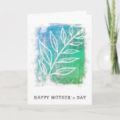Abstracte Twig Art Tekening Groene Happy Mother`s  Kaart (Voorkant)