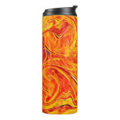 Abstracte twirl golft textuurachtergrond. Brightco Thermosbeker (Gedraaid links)