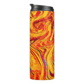 Abstracte twirl golft textuurachtergrond. Brightco Thermosbeker (Geroteerd rechts)