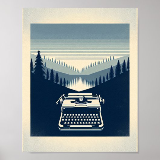Abstracte typemachine kunstposter poster (Voorkant)