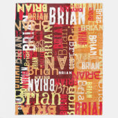 Abstracte Typografie Patroon van Naam Fleece Deken (Voorkant)