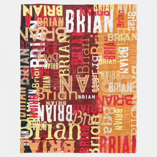 Abstracte Typografie Patroon van Naam Fleece Deken (Voorkant)