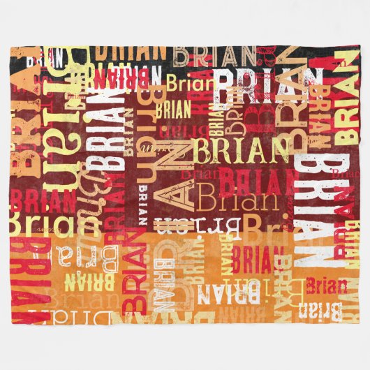 Abstracte Typografie Patroon van Naam Fleece Deken (Voorkant (Horizontaal))