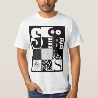 Abstracte typografie t-shirt