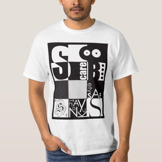 Abstracte typografie t-shirt (Voorkant)