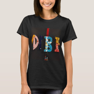 Abstracte typografische kunst Kleurrijk en dynam T-shirt
