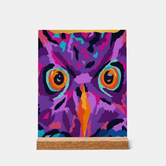 Abstracte uil acryl bord (Voorkant)