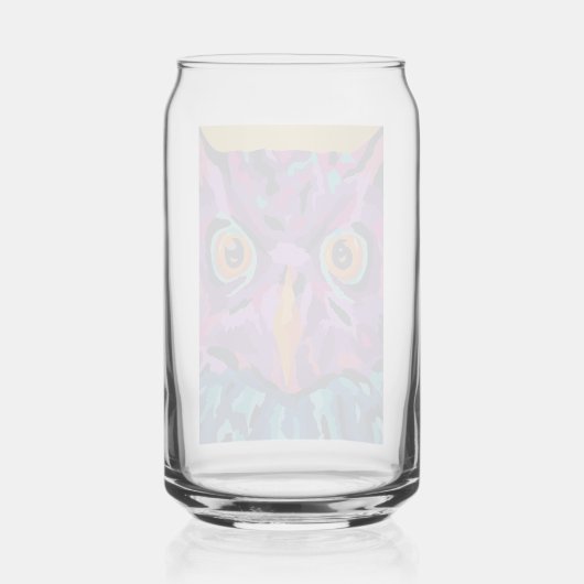 Abstracte uil blikvorm glas (Voorkant)