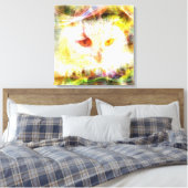 Abstracte uil hoofd schilderen canvas afdruk (Insitu (Slaapkamer))