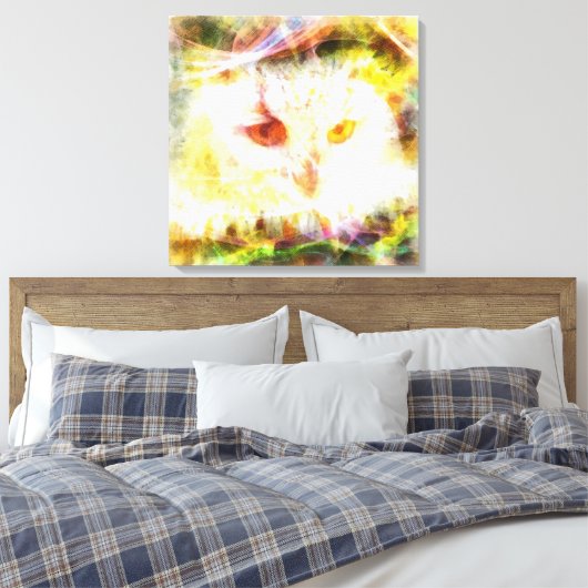 Abstracte uil hoofd schilderen canvas afdruk (Insitu (Slaapkamer))