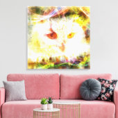 Abstracte uil hoofd schilderen canvas afdruk (Insitu (Woonkamer))