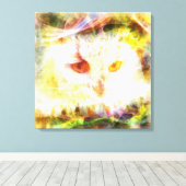 Abstracte uil hoofd schilderen canvas afdruk (Insitu (Houten vloer))