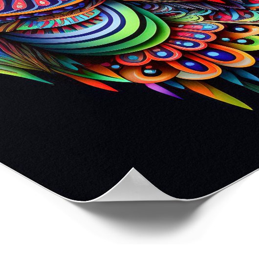 Abstracte uil in heldere kleuren poster (Hoek)