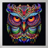 Abstracte uil in heldere kleuren poster (Voorkant)