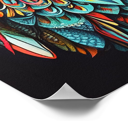 Abstracte uil in heldere kleuren poster (Hoek)