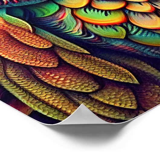 Abstracte uil in heldere kleuren poster (Hoek)