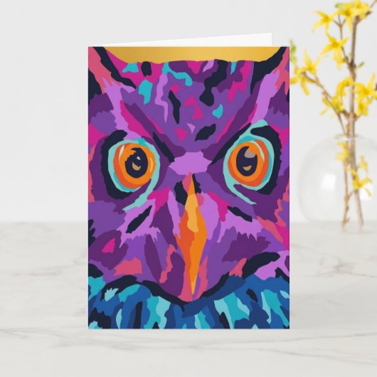 Abstracte uil kaart (Gele Bloem)