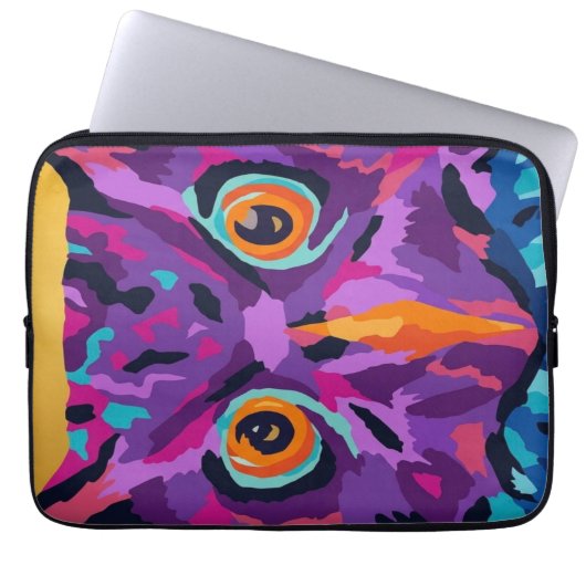 Abstracte uil laptop sleeve (Voorkant)