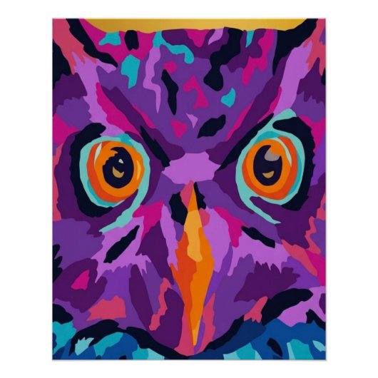 Abstracte uil perfect poster (Voorkant)