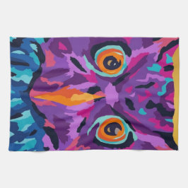 Abstracte uil theedoek