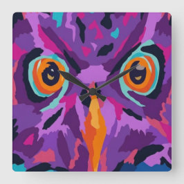 Abstracte uil vierkante klok