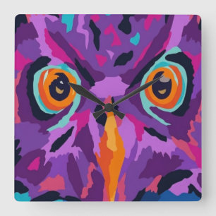 Abstracte uil vierkante klok