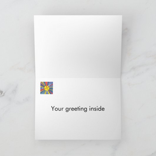 Abstracte uitbarsting, kleurrijk, gepersonaliseerd kaart (Binnen)