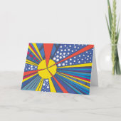 Abstracte uitbarsting, kleurrijk, gepersonaliseerd kaart (Voorkant)