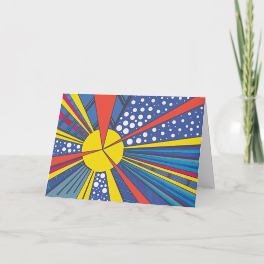 Abstracte uitbarsting, kleurrijk, gepersonaliseerd kaart (Voorkant)